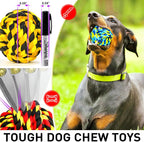 Dog Chew Toys for Aggressive Chewers, Dog Balls for Large Dogs, Heavy Duty Dog Toys with Tough Twisted, Dental Cotton Dog Rope Toy for Medium Dogs, 6 Pack Indestructible Chew Toys
