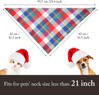 12 Piece Dog Bandanas Plaid Pet Bandanas Scarf Triangle Bibs Kerchief Washable Reversible Adjustable Pet Costume Accessories for Small Large Dogs and Cats(Lattice Graphic)