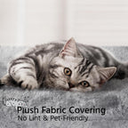 Cat Tree 34In Cat Tower Plush Cover with Condo, Platform & Basket for Indoor Kittens, Cat Furniture Activity Tree