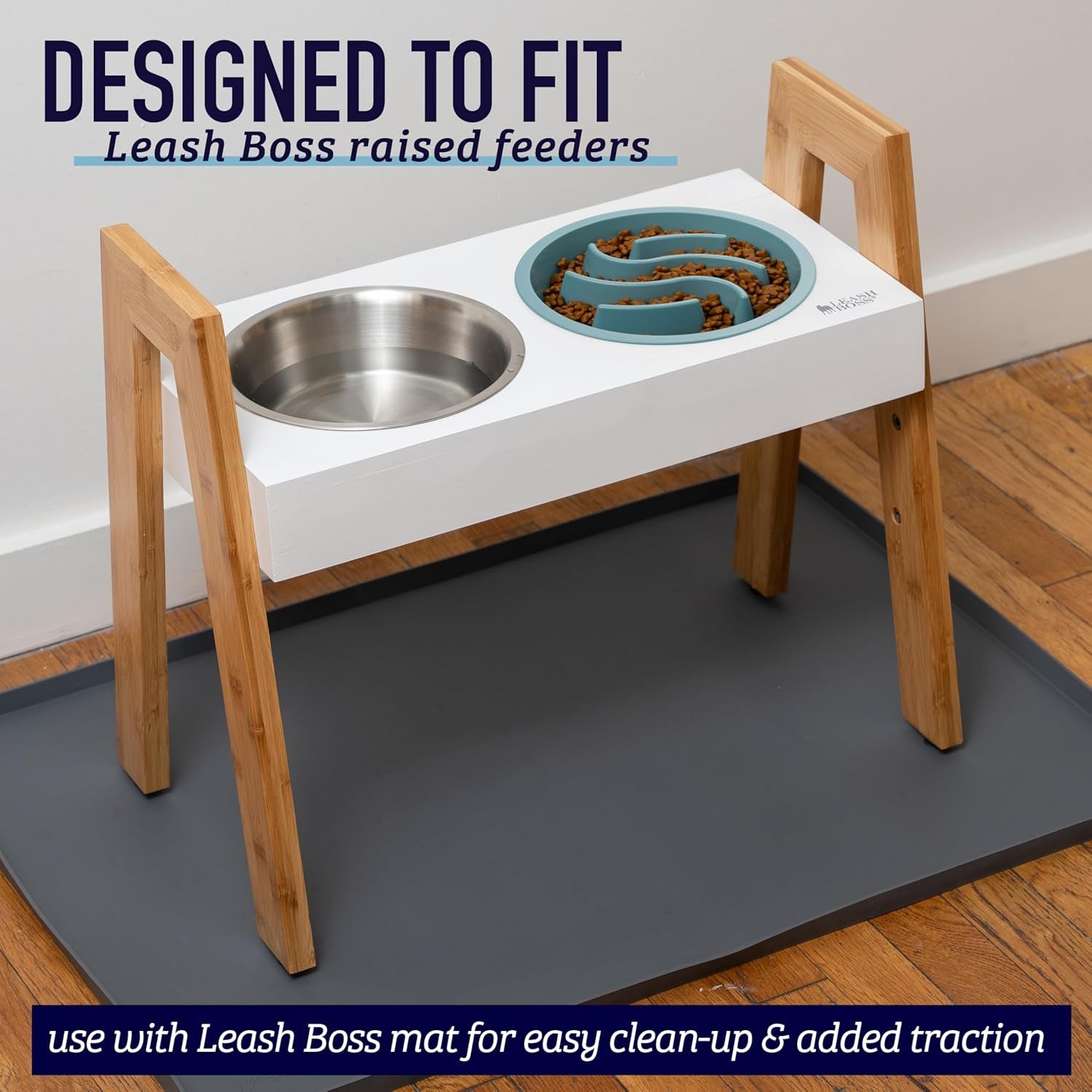 Slow Feeder Dog Bowls - Cup Maze Puzzle Food Bowl with Feeder Holes, Fits into Elevated Pet Feeders - Slow Eating for Large, Medium & Small Sized Breeds (2 Cup - 7.5-8 Inch Feeder Holes)