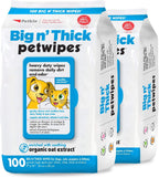 Petwipes – Big 'N Thick Extra Large Pet Wipes for Dogs and Cats – Cleans Face, Ears, Body and Eye Area – Super Convenient, Ideal for Home or Travel