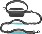 Hands Free Dog Leash with Zipper Pouch, Dual Padded Handles and Durable Bungee for Walking, Jogging and Running Your Dog (Medium, 8-25 Lbs, Black)