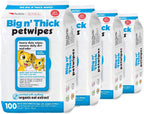 Petwipes – Big 'N Thick Extra Large Pet Wipes for Dogs and Cats – Cleans Face, Ears, Body and Eye Area – Super Convenient, Ideal for Home or Travel