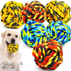 Dog Chew Toys for Aggressive Chewers, Dog Balls for Large Dogs, Heavy Duty Dog Toys with Tough Twisted, Dental Cotton Dog Rope Toy for Medium Dogs, 6 Pack Indestructible Chew Toys