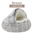 Cozy 2-in-1 Plush Cat Bed & Warm Pet House - Perfect for Cats and Small Dogs