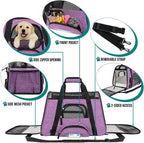 Premium Airline Approved Soft-Sided Pet Travel Carrier | Ventilated, Comfortable Design with Safety Features | Ideal for Small to Medium Sized Cats, Dogs, and Pets