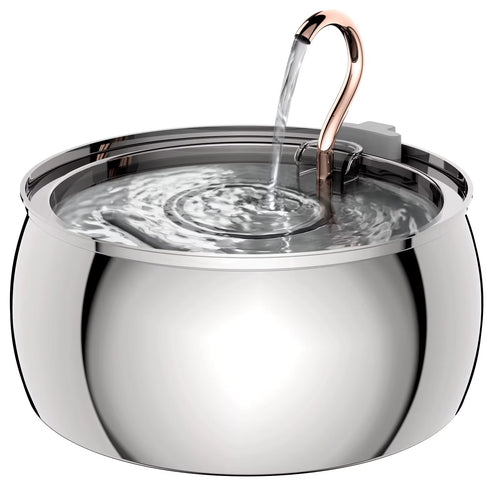 304 Stainless Steel Pet Water Fountain 4L/135 Oz with Faucet Silent Filter Automatic Dog Water Fountain Live Water Circulation