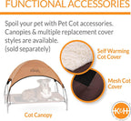 Original Bolster Pet Cot Outdoor Elevated Dog Bed with Removable Bolsters - Chocolate/Black Mesh