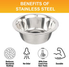 Stainless Steel Dog and Cat Bowls (2 Pack) Neater Feeder Deluxe or Express Extra Replacement Bowl (Metal Food and Water Dish) (1.5 Cup Deep)