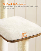 Cat Tree, 64.6-Inch Modern Cat Tower, Multi-Level Condo with 5 Scratching Posts, Perch, Washable Removable Cushions, Cave, Rustic Brown UPCT166X01
